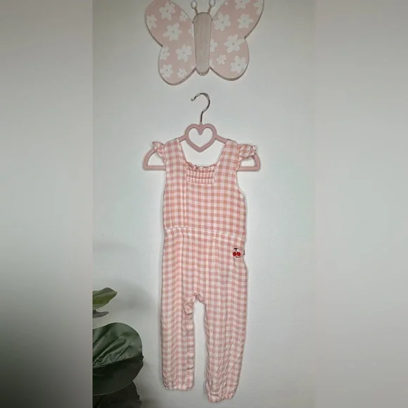 Levi's Pink Gingham Girls Jumpsuit - Picture 3 of 5